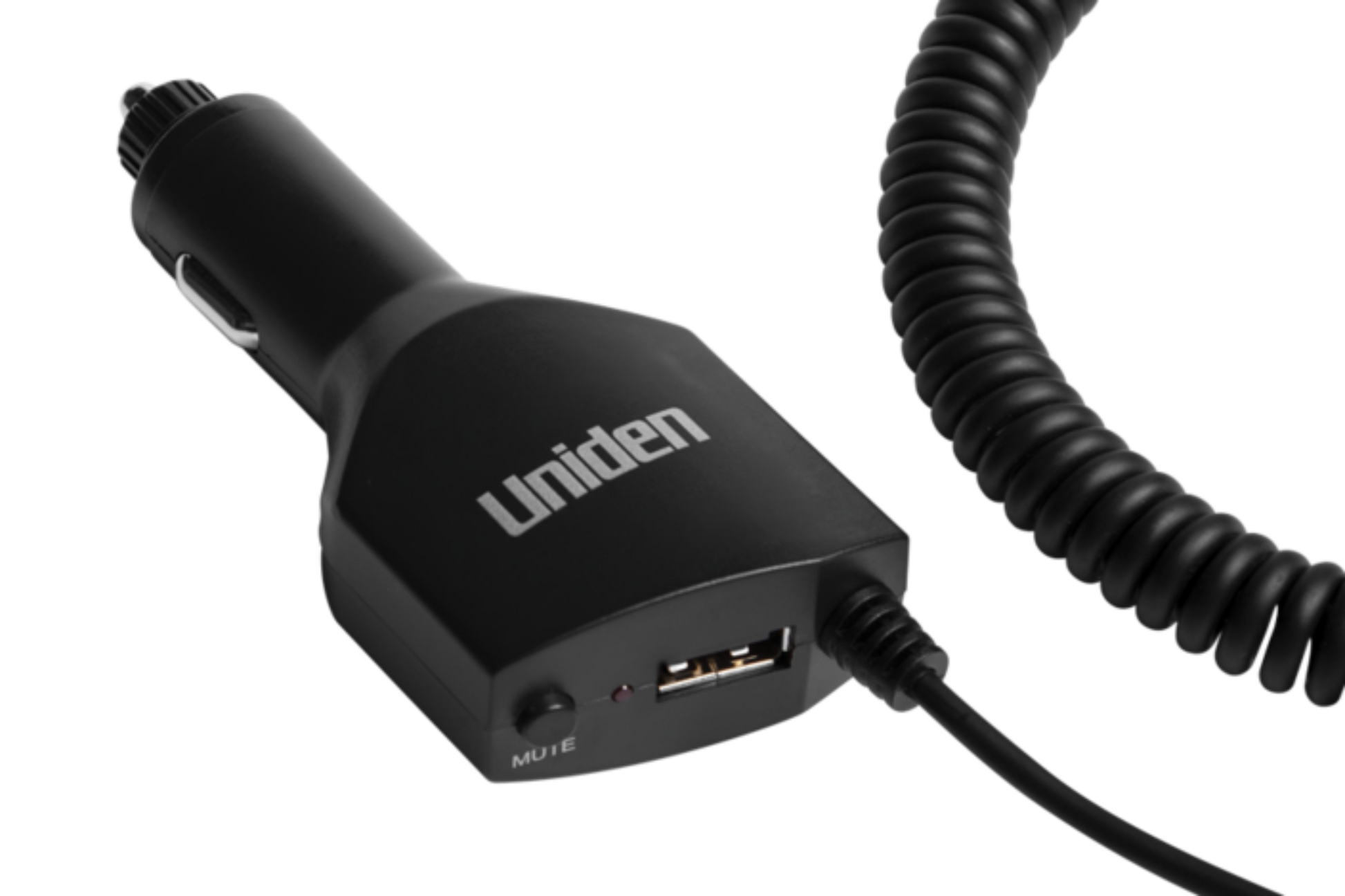 Uniden R7 power supply closeup with USB port for phone charging