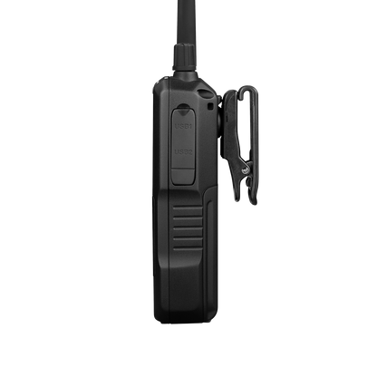 Uniden SDS100 police scanner left side view showing USB ports